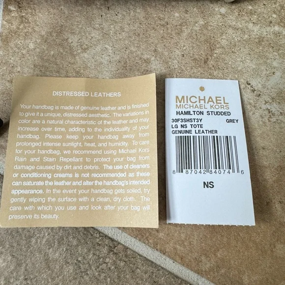 Michael Kors Grey Croc Embossed Hamilton Studded Tote - Picture 16 of 16